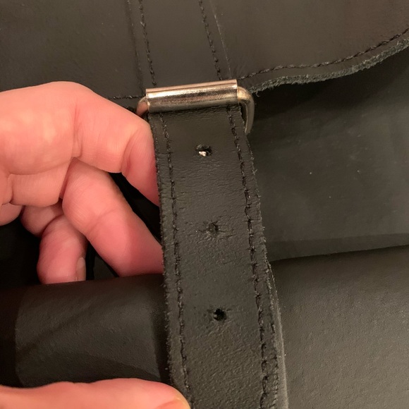 Grafea Black Leather Backpack Rucksack - Picture 4 of 7